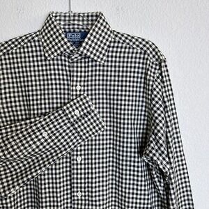 90s Polo Ralph Lauren Men Regent Classic Fit Gingham Button Down Dress Shirt